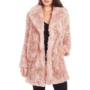 Kendall + Kylie Women's Faux Fur Mid-Length Winter coat size L BNWT
